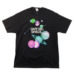 Blue Crown Galaxy Space T Shirt Mens XL Extra Large Black Cotton Short Sleeve